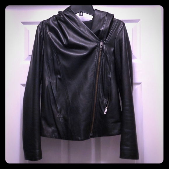 Helmut Lang Hooded Leather Jacket 